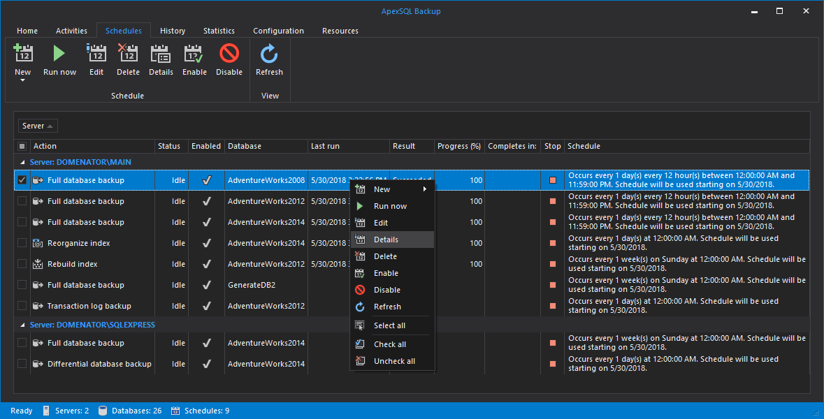 Manage and monitor SQL Server backups from a central location