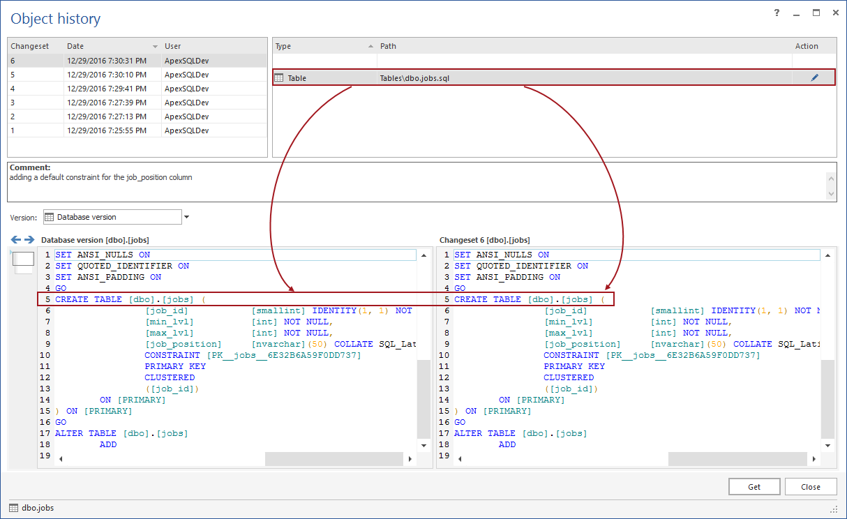How to see the full history of a SQL Server database object under ...