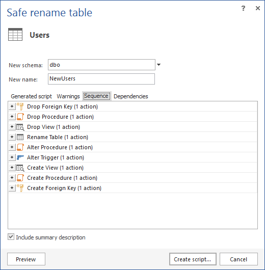 To Rename Sql Server Database Objects